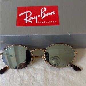 Ray-Ban Oval Gold Frame Sunglasses